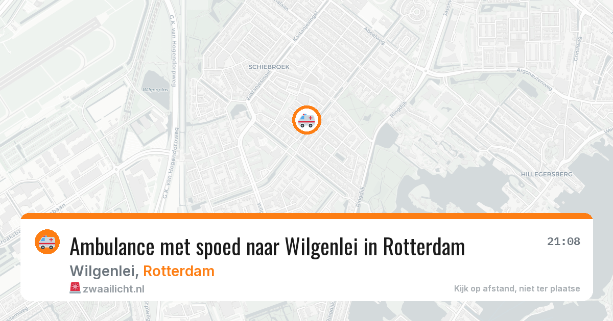 Ambulance met spoed naar Wilgenlei in Rotterdam — 14 aug 2026