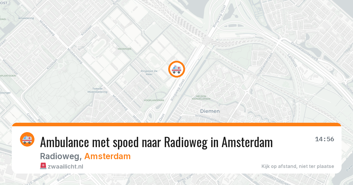 Ambulance met spoed naar Radioweg in Amsterdam — 23 mei 2026