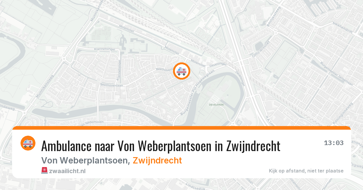 Ambulance naar Von Weberplantsoen in Zwijndrecht — 1 apr 2026