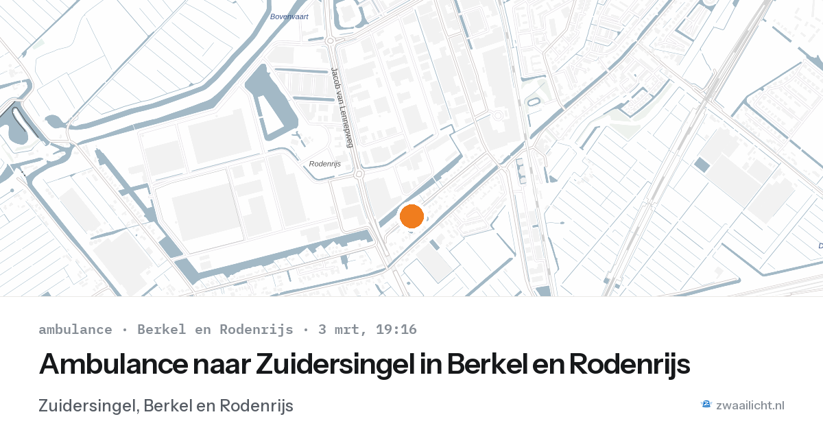 Ambulance naar Zuidersingel in Berkel en Rodenrijs — 3 mrt 2026