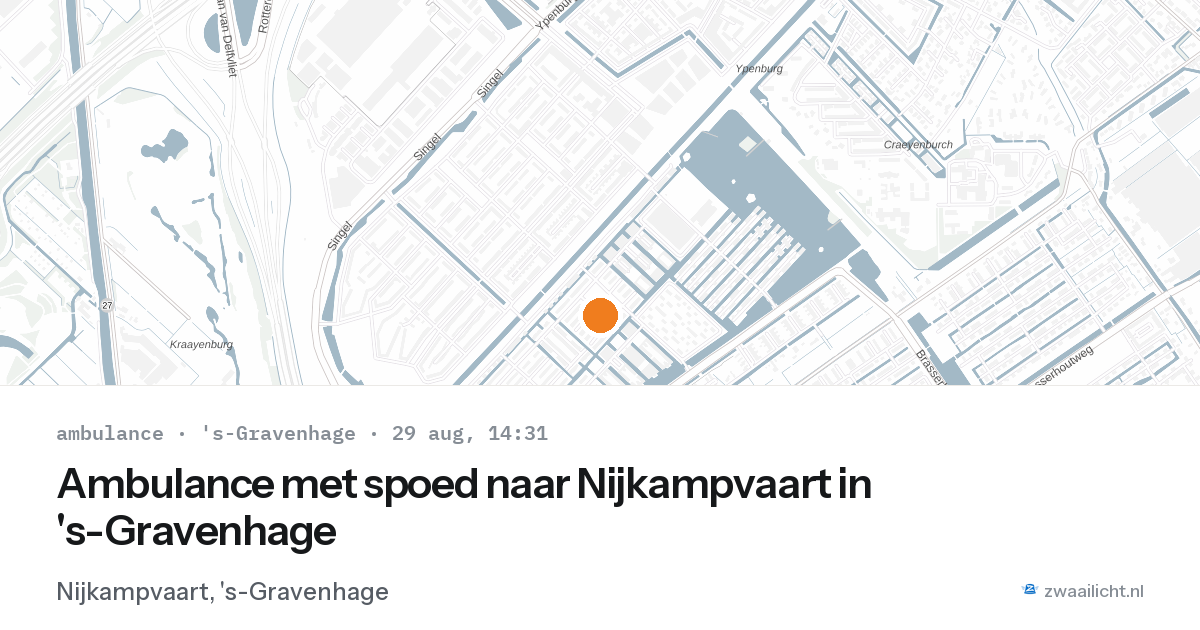 Ambulance met spoed naar Nijkampvaart in 's-Gravenhage — 29 aug 2026