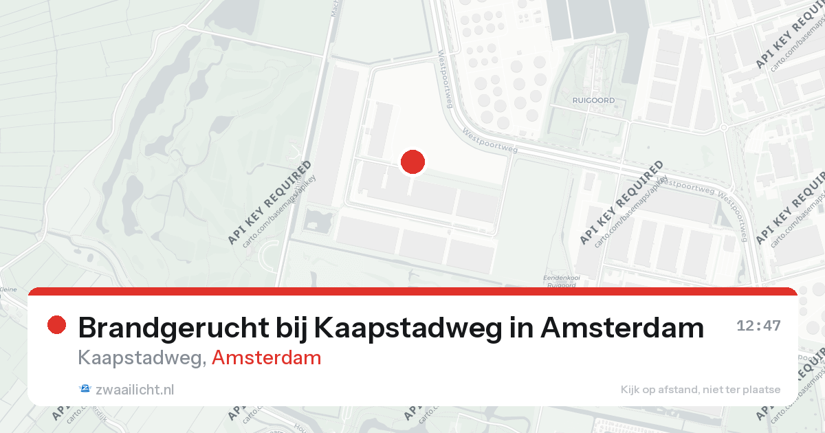 Brandgerucht bij Kaapstadweg in Amsterdam — 26 aug 2026