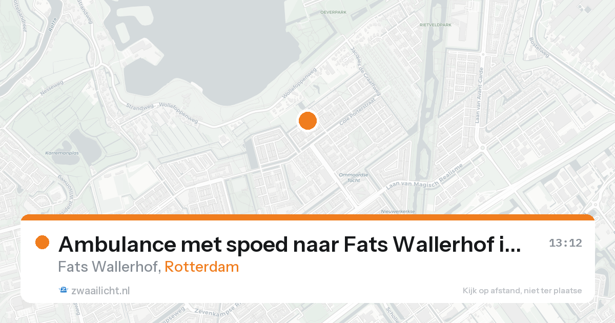 Ambulance met spoed naar Fats Wallerhof in Rotterdam — 17 aug 2026