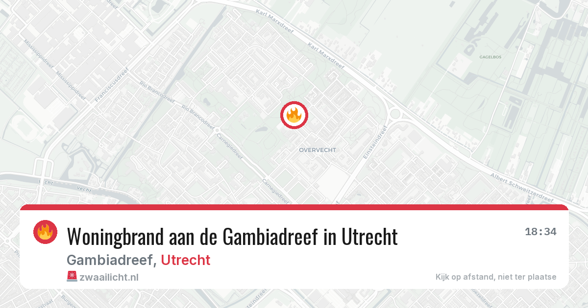 Woningbrand aan de Gambiadreef in Utrecht — 22 mei 2026
