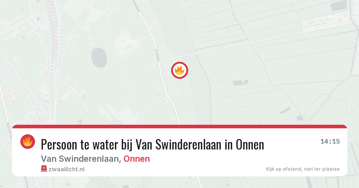 Persoon te water bij Van Swinderenlaan in Onnen — 7 jul 2026