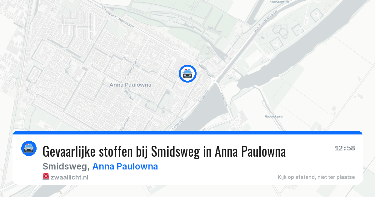 Gevaarlijke stoffen bij Smidsweg in Anna Paulowna — 15 jun 2026