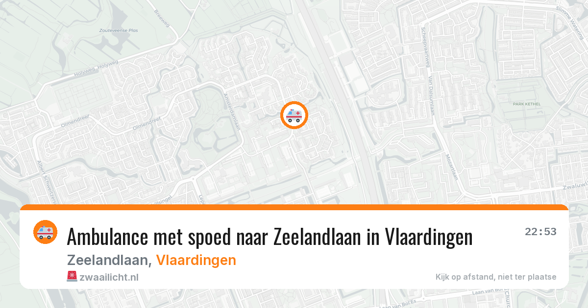 Ambulance met spoed naar Zeelandlaan in Vlaardingen — 15 mei 2026