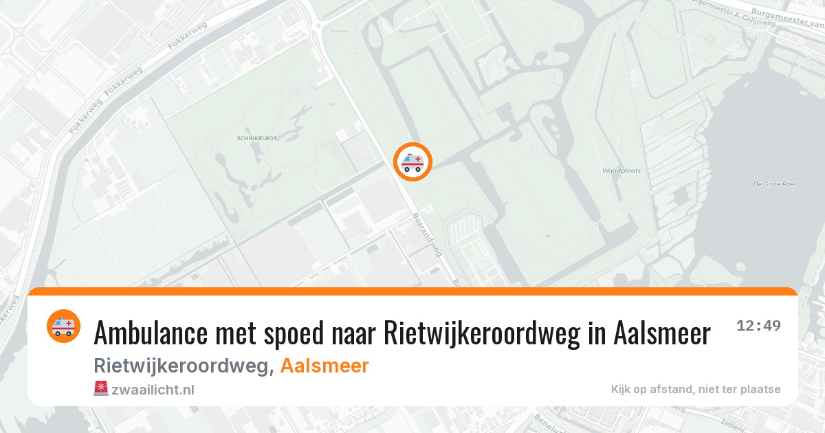 Ambulance met spoed naar Rietwijkeroordweg in Aalsmeer — 15 jun 2026