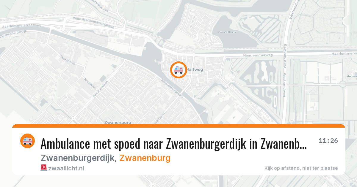 Ambulance met spoed naar Zwanenburgerdijk in Zwanenburg — 28 mrt 2026