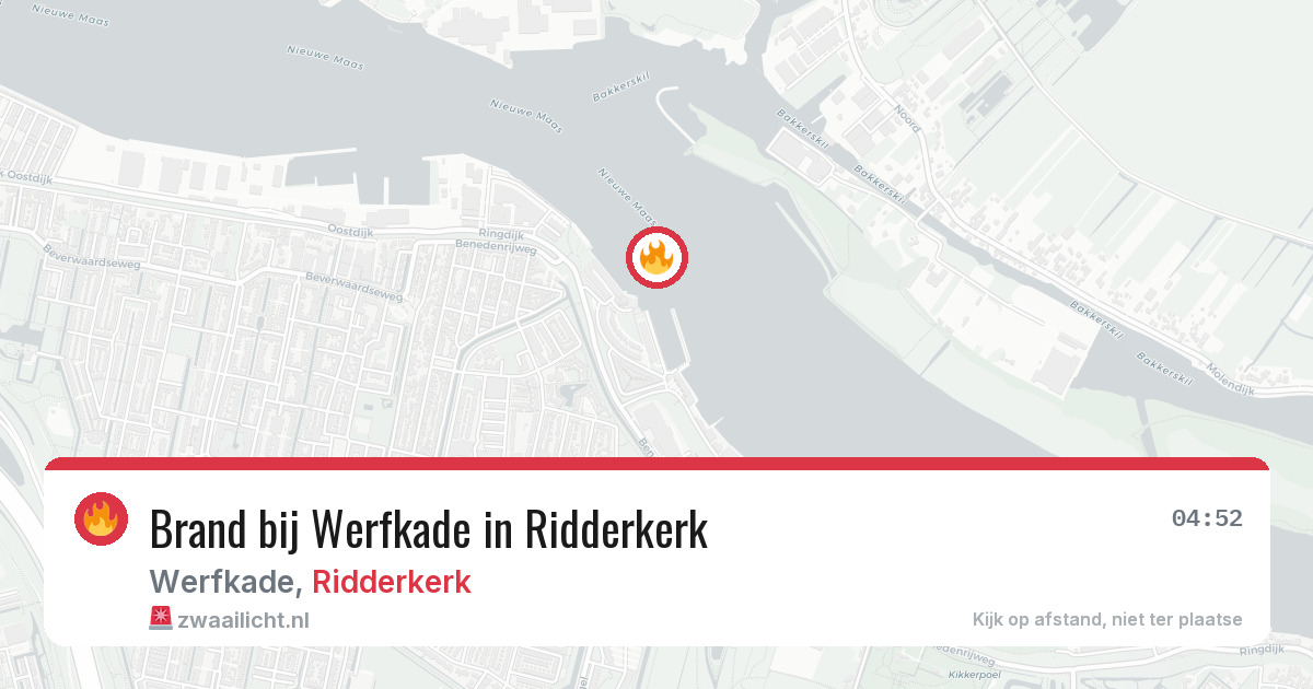 Brand bij Werfkade in Ridderkerk — 1 apr 2026