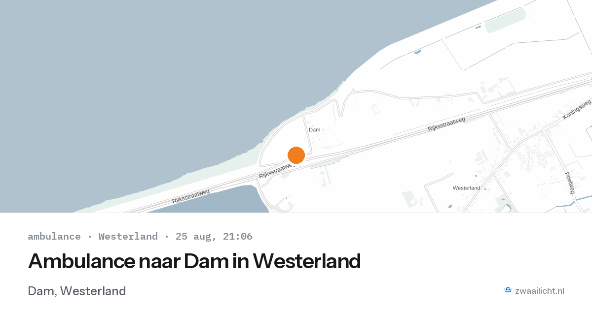 Ambulance naar Dam in Westerland — 25 aug 2026
