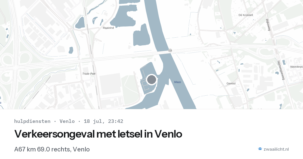 Verkeersongeval met letsel in Venlo — 18 jul 2026