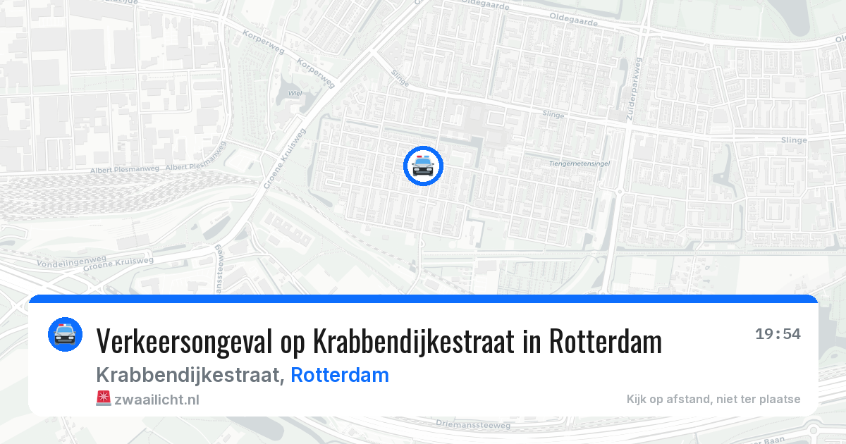 Verkeersongeval op Krabbendijkestraat in Rotterdam — 13 aug 2026