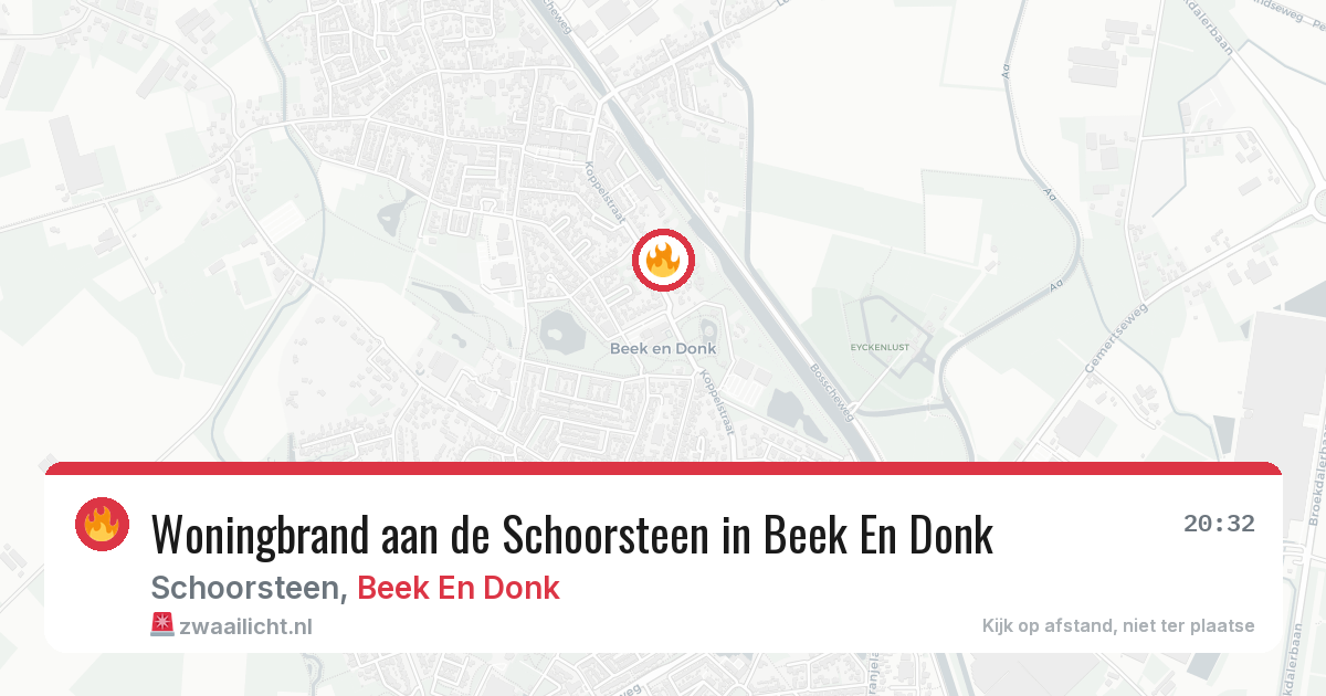 Woningbrand aan de Schoorsteen in Beek En Donk — 20 mrt 2026