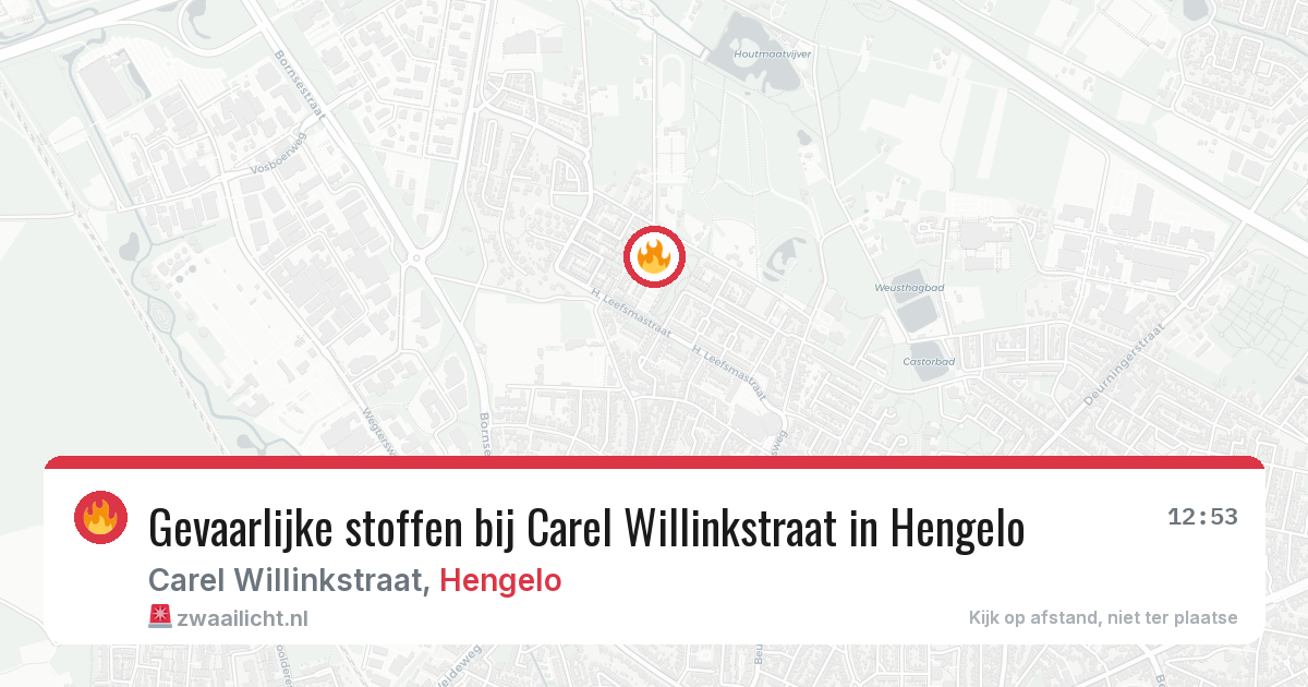 Gevaarlijke stoffen bij Carel Willinkstraat in Hengelo — 22 mrt 2026