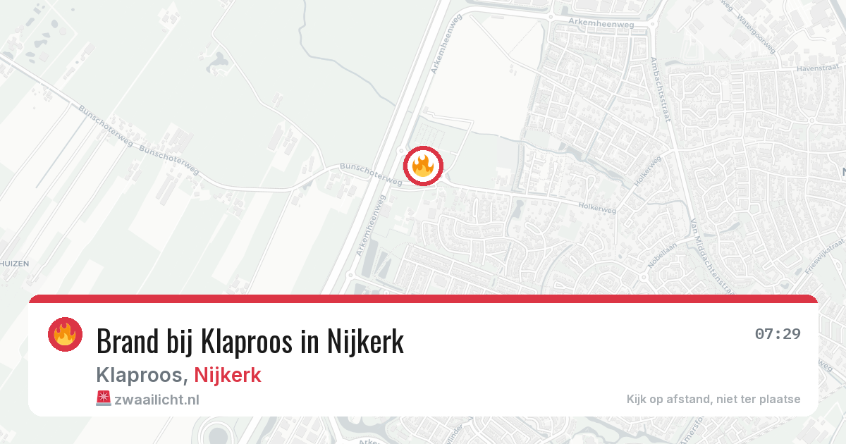Brand bij Klaproos in Nijkerk — 20 jun 2026