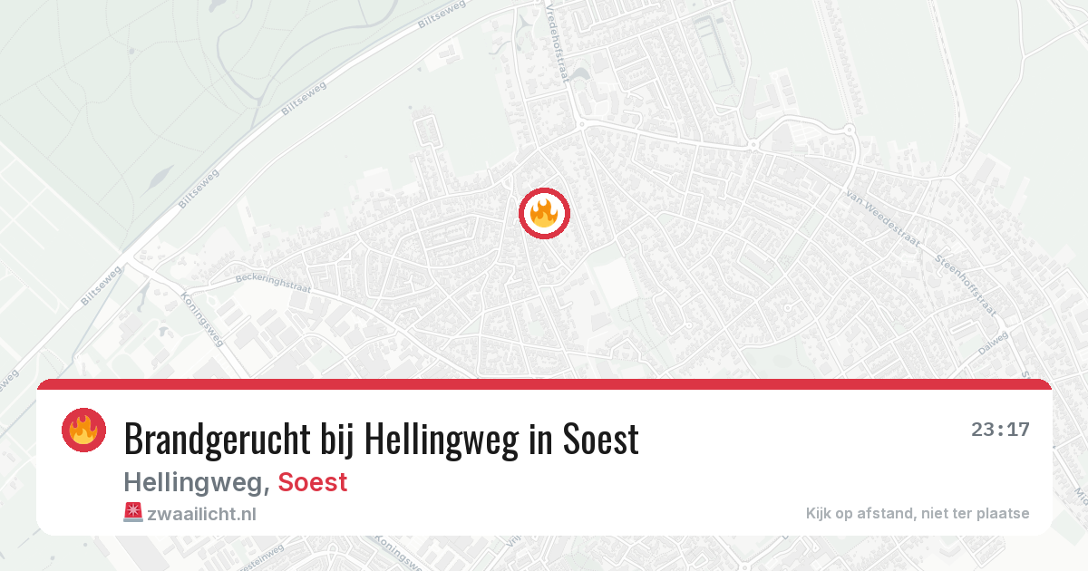 Brandgerucht bij Hellingweg in Soest — 22 jul 2026