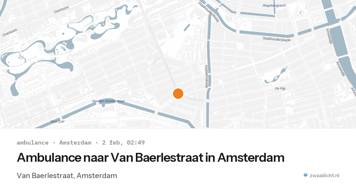 Ambulance naar Van Baerlestraat in Amsterdam — 2 feb 2026