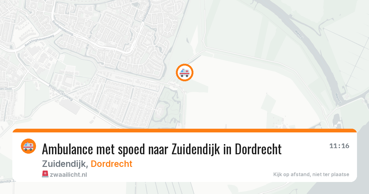 Ambulance met spoed naar Zuidendijk in Dordrecht — 10 jun 2026