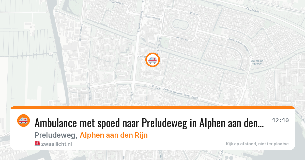Ambulance met spoed naar Preludeweg in Alphen aan den Rijn — 19 jan 2026