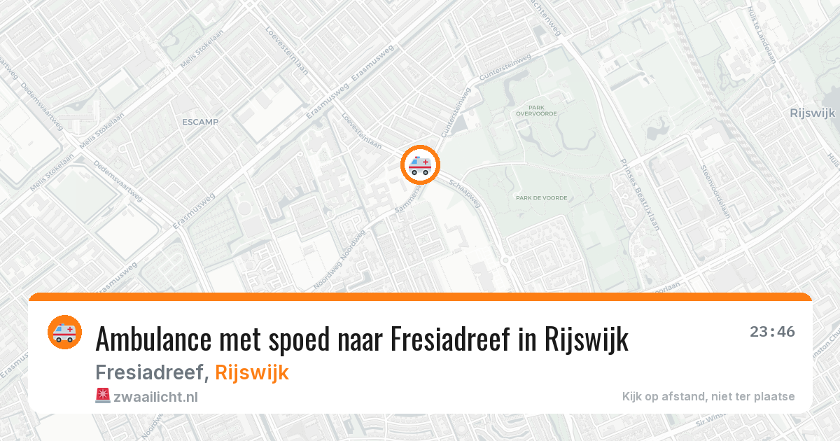 Ambulance met spoed naar Fresiadreef in Rijswijk — 25 mei 2026