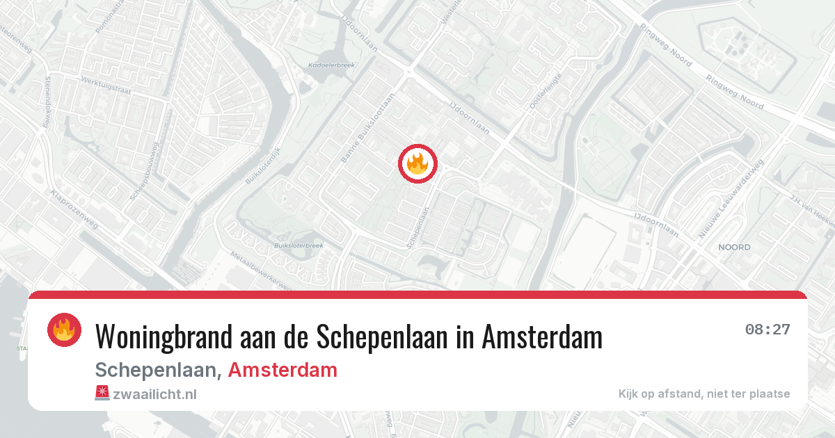 Woningbrand aan de Schepenlaan in Amsterdam — 10 aug 2026