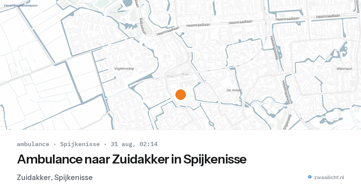Ambulance naar Zuidakker in Spijkenisse — 31 aug 2026