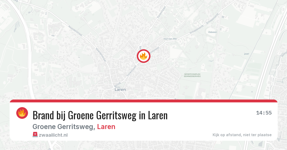 Brand bij Groene Gerritsweg in Laren — 4 aug 2026