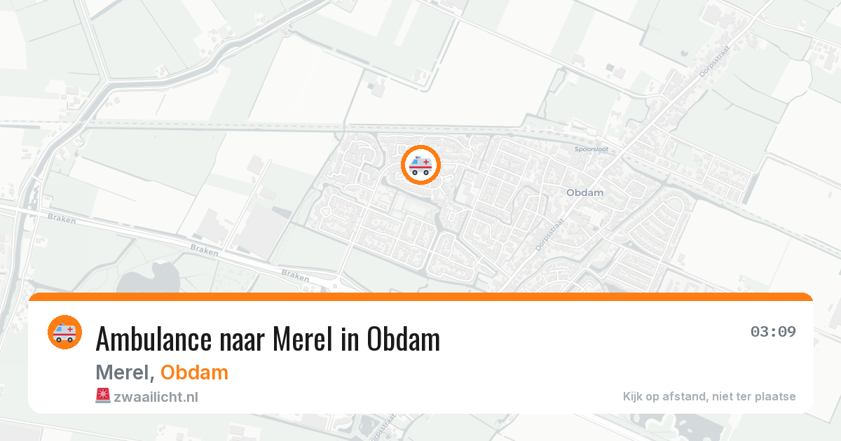 Ambulance naar Merel in Obdam — 26 jun 2026
