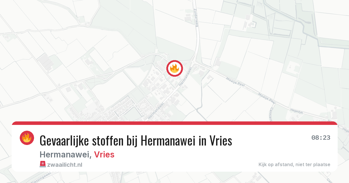 Gevaarlijke stoffen bij Hermanawei in Vries — 7 mei 2026
