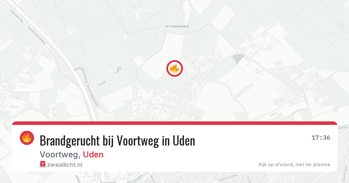 Brandgerucht bij Voortweg in Uden — 30 mrt 2026