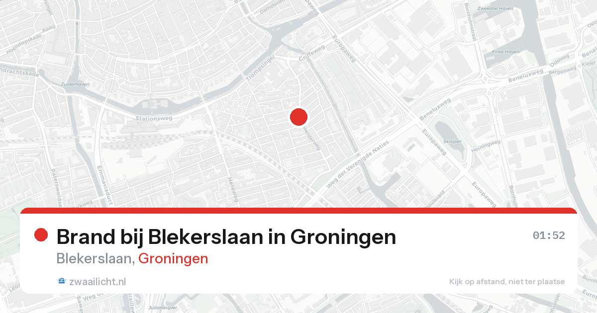 Brand bij Blekerslaan in Groningen — 15 aug 2026