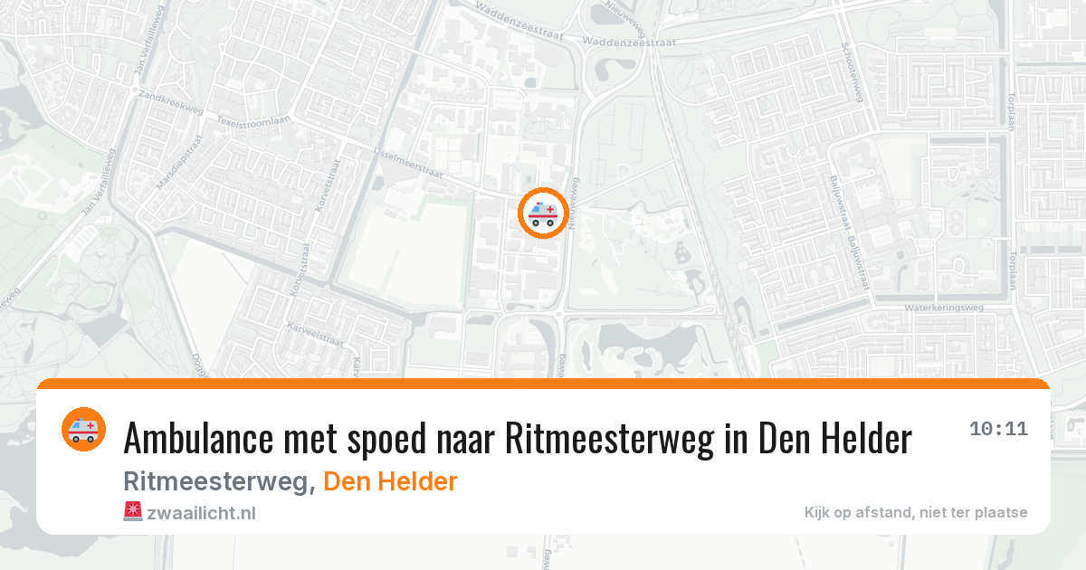 Ambulance met spoed naar Ritmeesterweg in Den Helder — 13 jun 2026