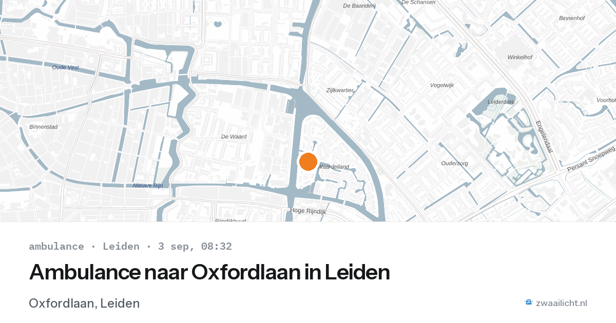 Ambulance naar Oxfordlaan in Leiden — 3 sep 2026