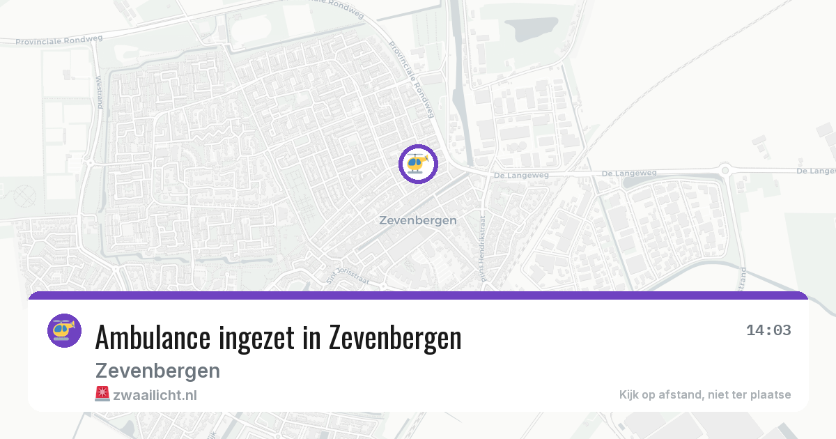 Ambulance ingezet in Zevenbergen — 9 jul 2026