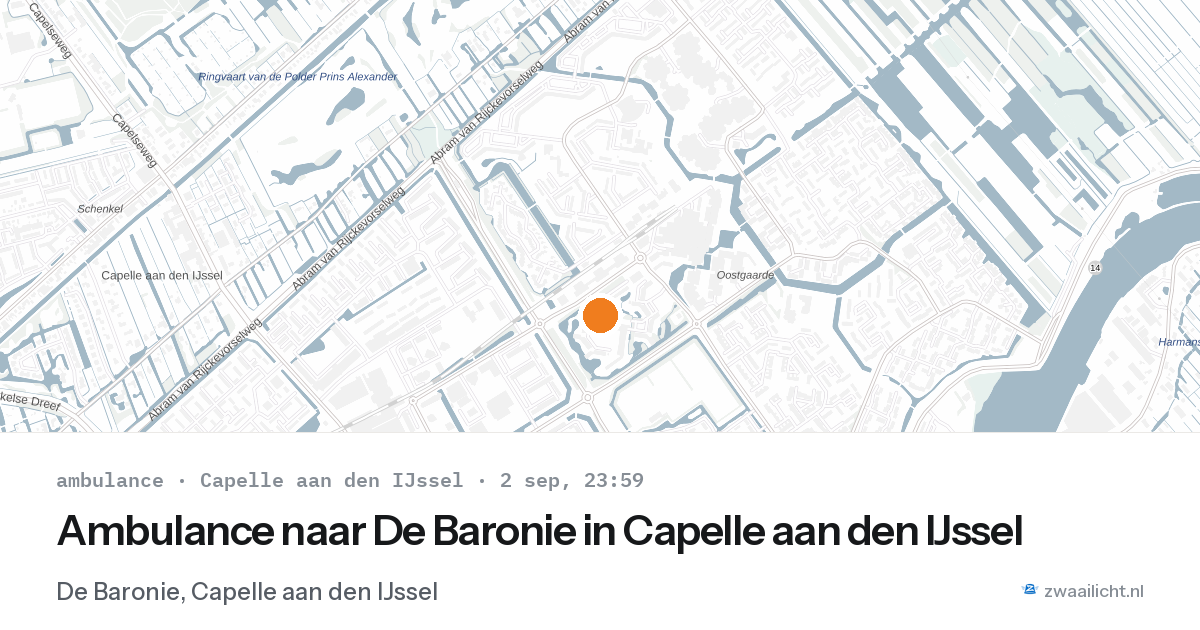 Ambulance naar De Baronie in Capelle aan den IJssel — 2 sep 2026