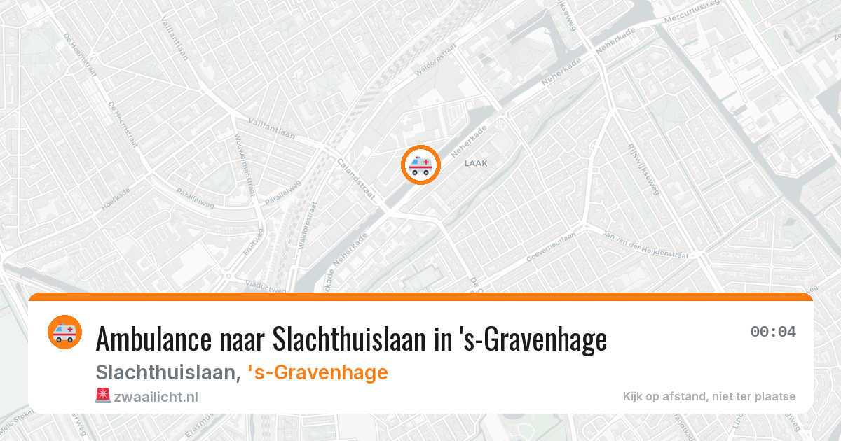 Ambulance naar Slachthuislaan in 's-Gravenhage — 10 aug 2026