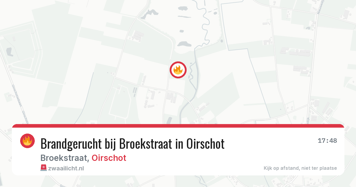Brandgerucht bij Broekstraat in Oirschot — 16 jun 2026