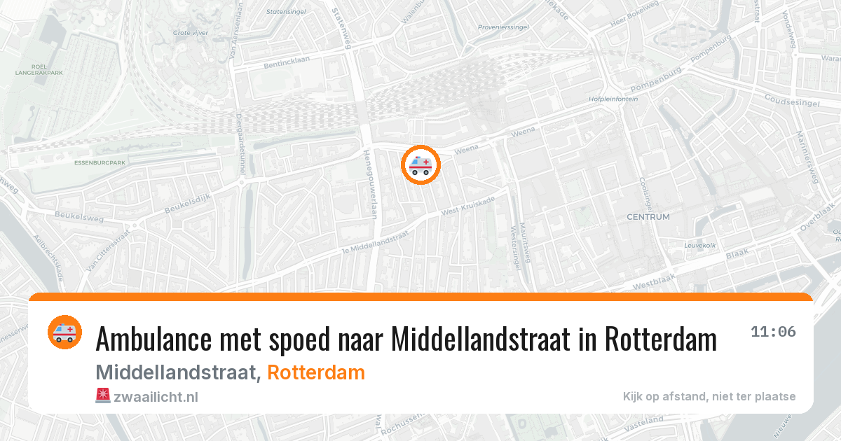 Ambulance met spoed naar Middellandstraat in Rotterdam — 9 mei 2026