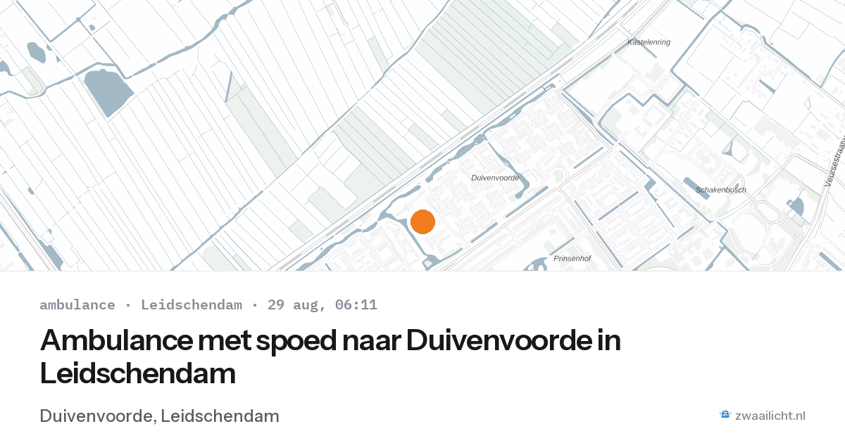 Ambulance met spoed naar Duivenvoorde in Leidschendam — 29 aug 2026