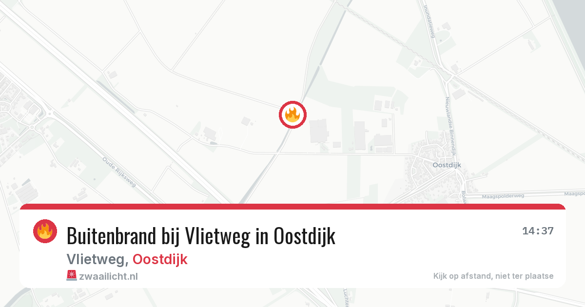 Buitenbrand bij Vlietweg in Oostdijk — 27 mei 2026