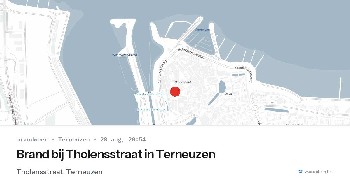 Brand bij Tholensstraat in Terneuzen — 28 aug 2026