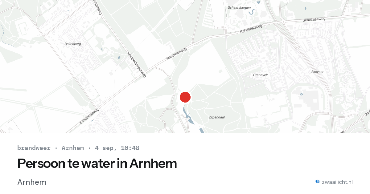 Persoon te water in Arnhem — 4 sep 2026