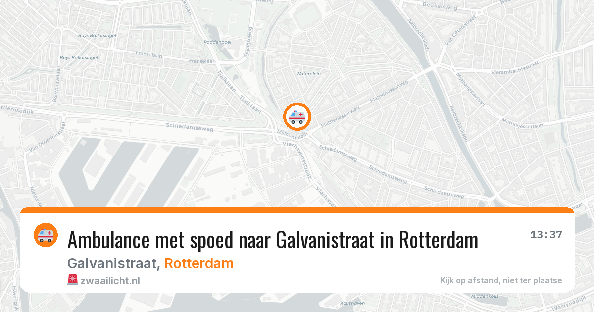 Ambulance met spoed naar Galvanistraat in Rotterdam — 8 jul 2026