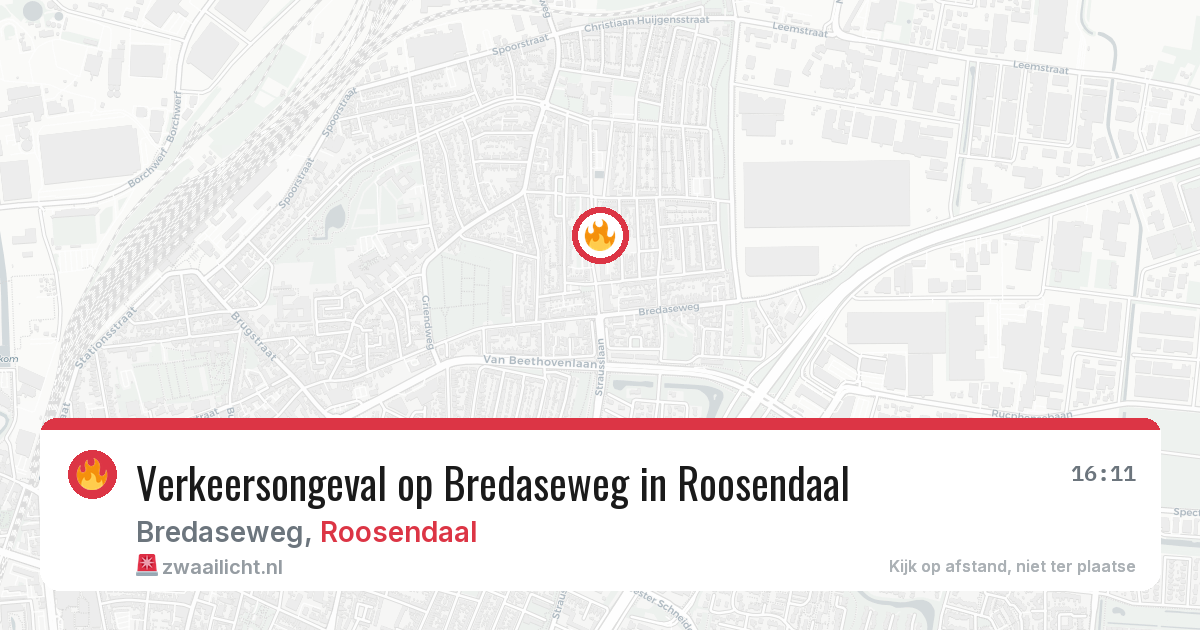 Verkeersongeval op Bredaseweg in Roosendaal — 7 jul 2026