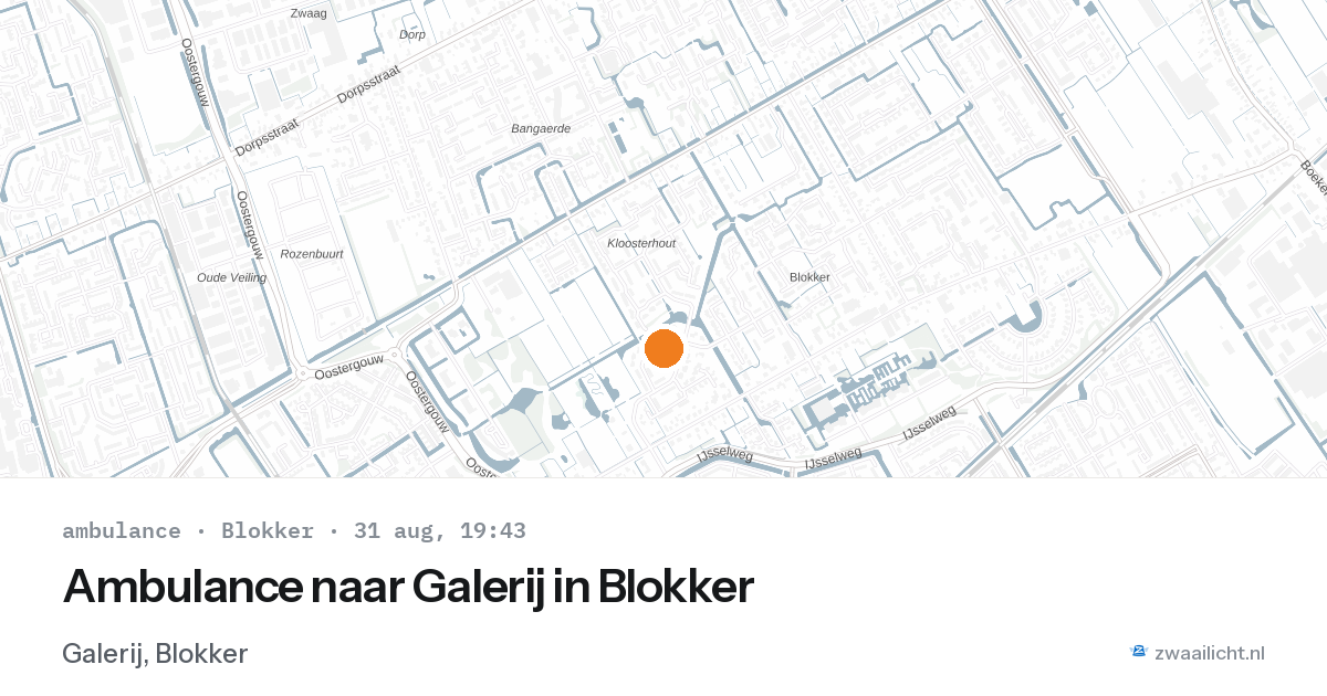 Ambulance naar Galerij in Blokker — 31 aug 2026