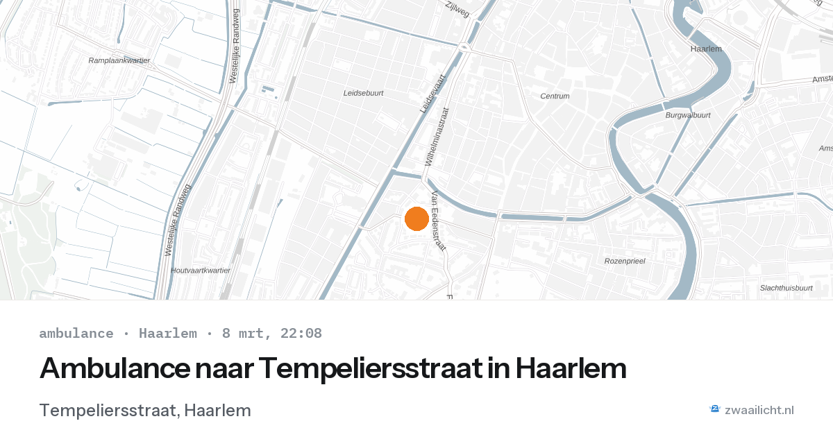 Ambulance naar Tempeliersstraat in Haarlem — 8 mrt 2026