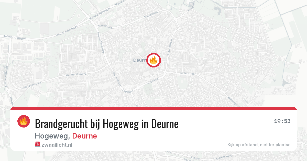 Brandgerucht bij Hogeweg in Deurne — 13 aug 2026