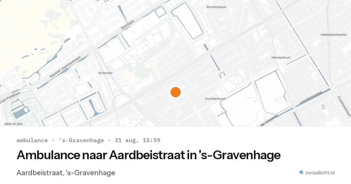 Ambulance naar Aardbeistraat in 's-Gravenhage — 31 aug 2026