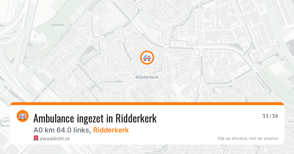 Ambulance ingezet in Ridderkerk — 12 mei 2026